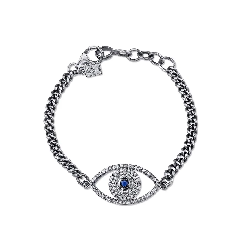 Elegant Gold Cuff Bracelets For Fashion-Forward Wear-Powerful Protection Evil Eye Bracelet  B0000244