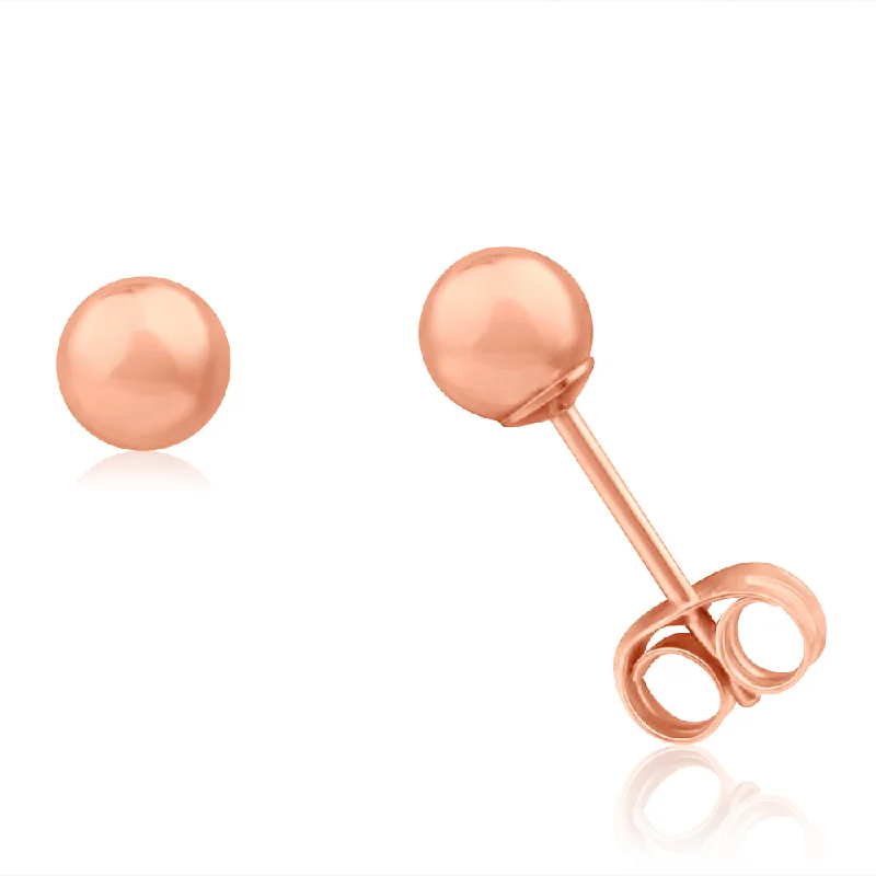 Ethnic Earrings For Cultural Celebrations-9ct Rose Gold 4mm Ball Stud Earrings