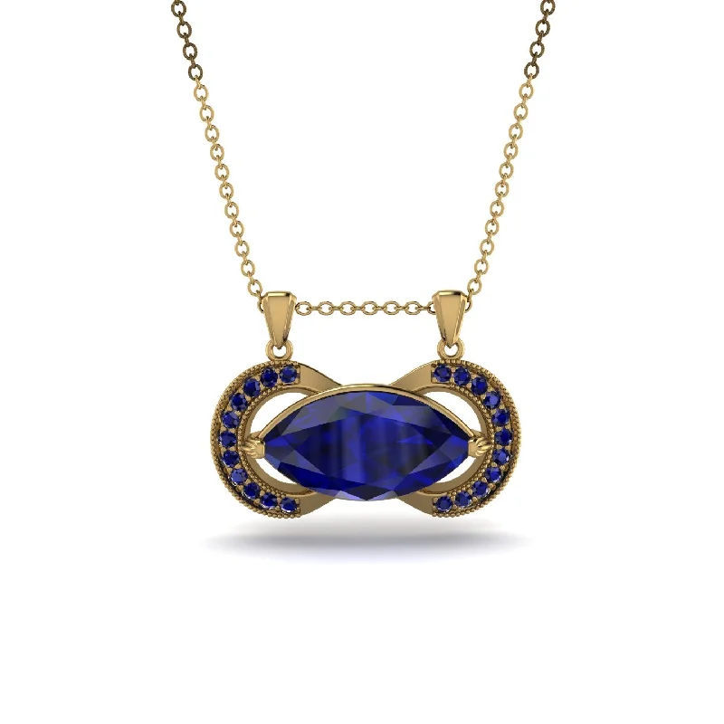 Marquise Vintage Sapphire Necklace - Marley No. 73