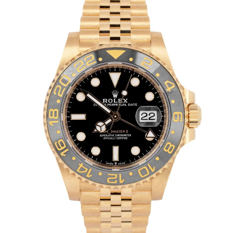 Durable Outdoor Watches For Adventure Seekers-2023 NEW PAPERS Rolex GMT-Master II 18K Yellow GOLD Jubilee 40mm 126718 GRNR BOX