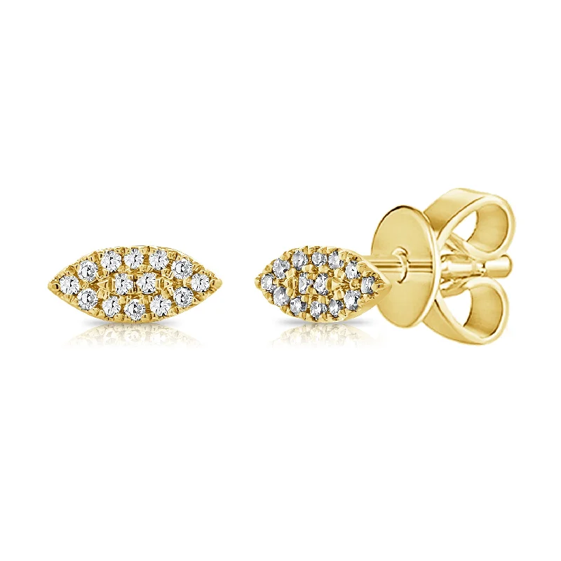 Ethnic Earrings For Cultural Celebrations-Marquise Shaped Diamond Stud