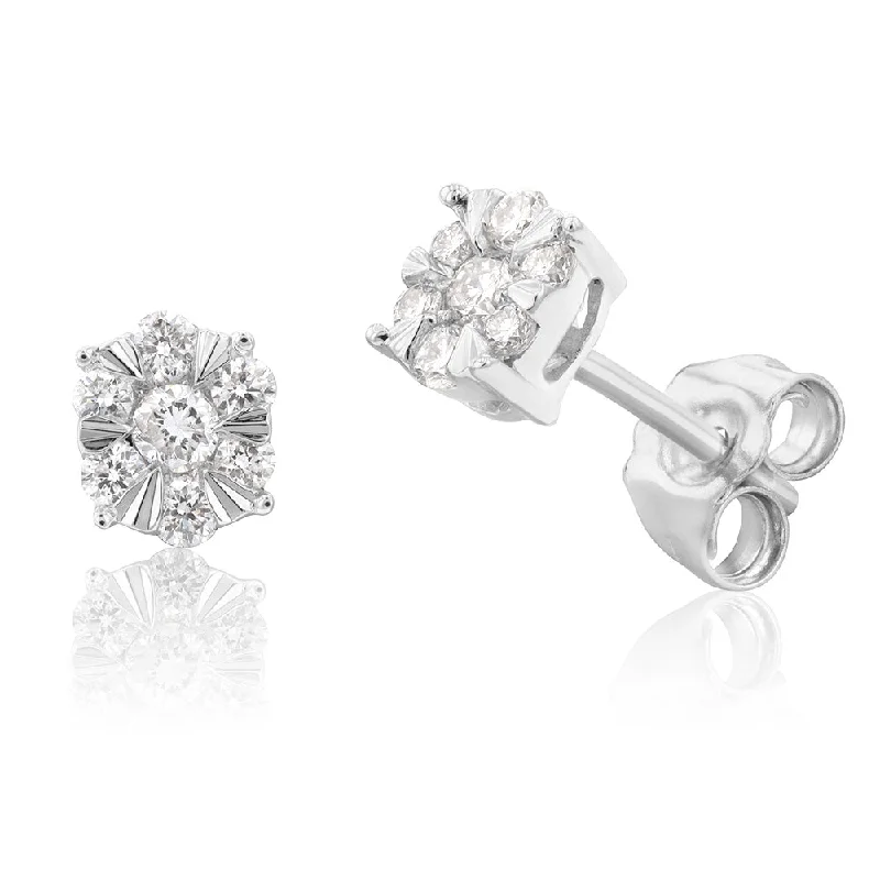 Elegant Stud Earrings For Formal Style-Luminesce Lab Grown Diamond 1/4 Carat Stud Earrings in Silver