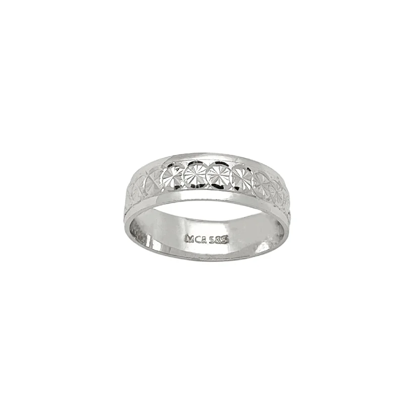 Personalized Name Rings For Custom Jewelry-Diamond-Cut Wedding Band (14K)