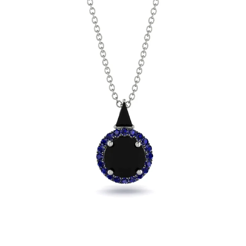 Hidden Halo Black Diamond Necklace - Joanna No. 69