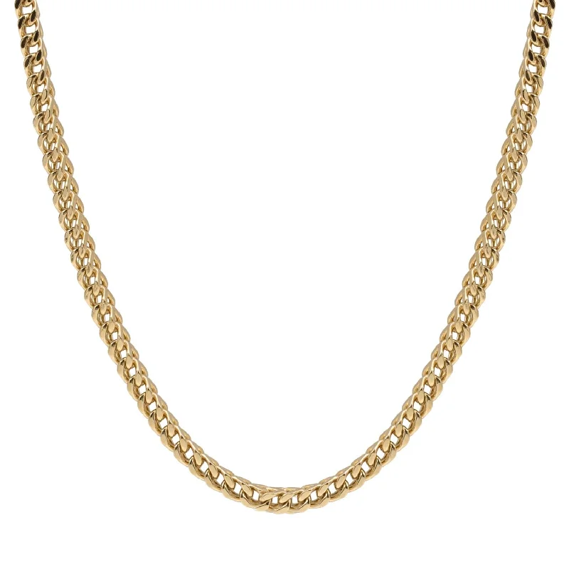 A.R.Z Men's Gold Tone Steel Franco Link Necklace 24"