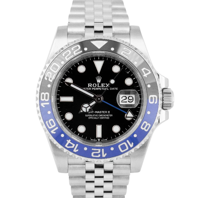 Customizable Sports Watches For Personalized Fitness-MINT 2023 Rolex GMT-Master II BATMAN Blue Jubilee Steel 40mm Watch  126710 BLNR