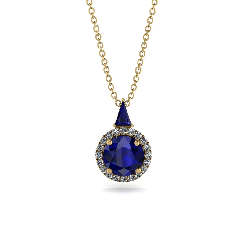 Hidden Halo Sapphire Necklace - Joanna No. 13