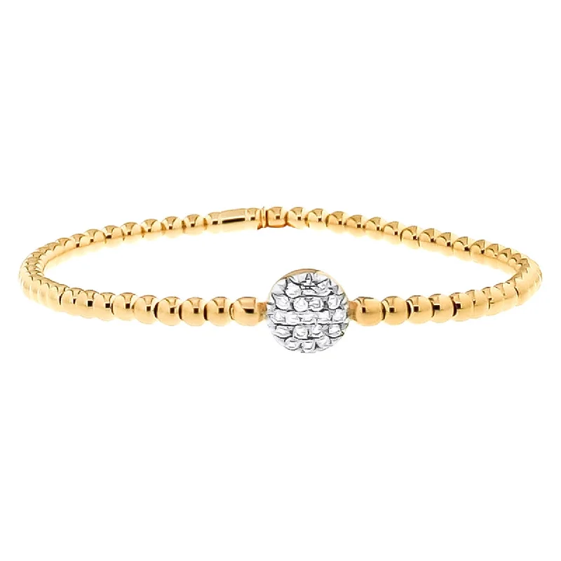 Luxury Multi-Stone Bracelets For High-End Fashion-Tresore Stretch Bracelet with Diamond Disc