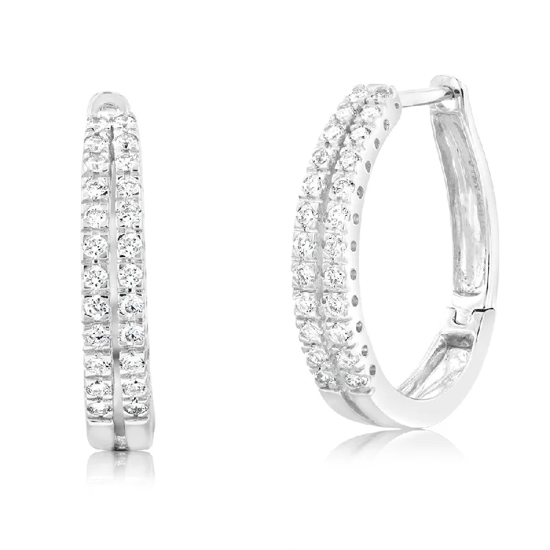 Colorful Drop Earrings For Bright Fashion-Luminesce Lab Grown 1/2 Carat Diamond Hoop Earrings in 9ct White Gold