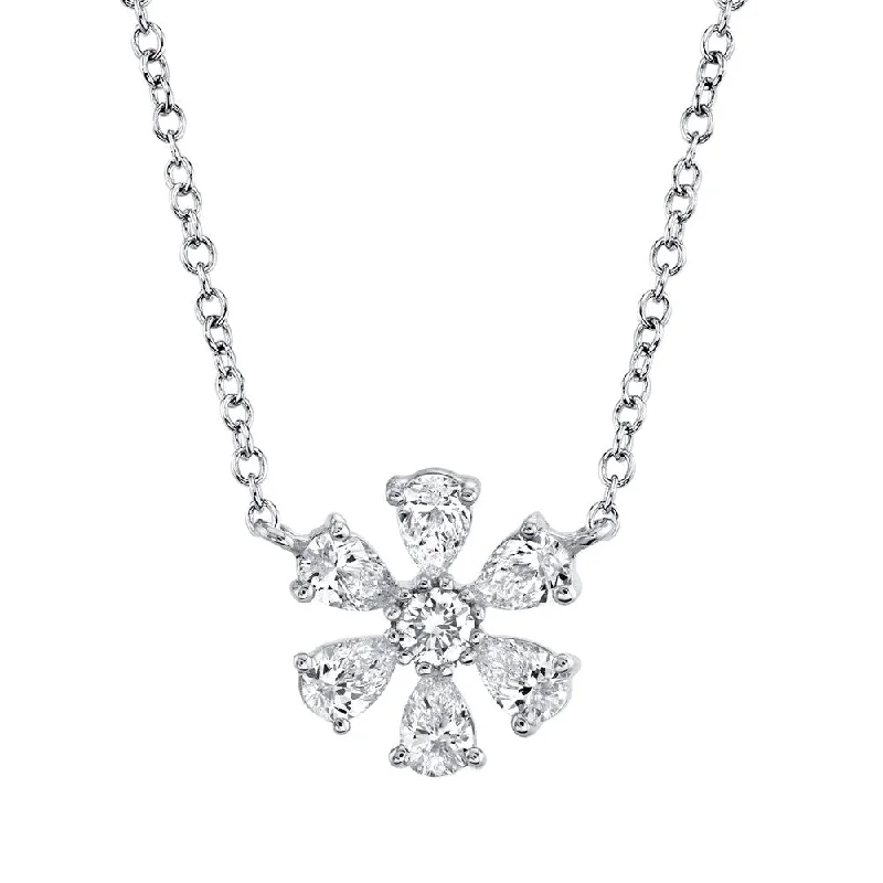 0.55ct White Gold Diamond Flower Pendant