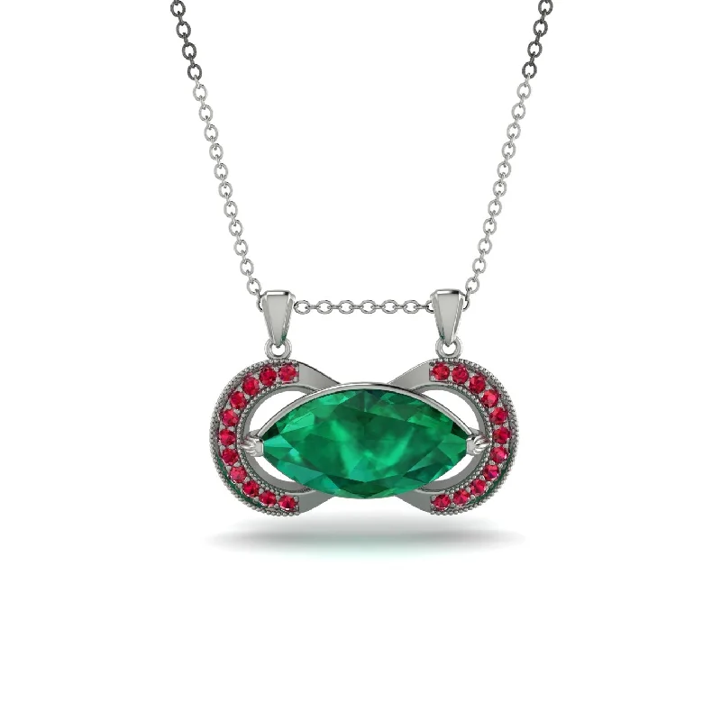 Marquise Vintage Emerald Necklace - Marley No. 51