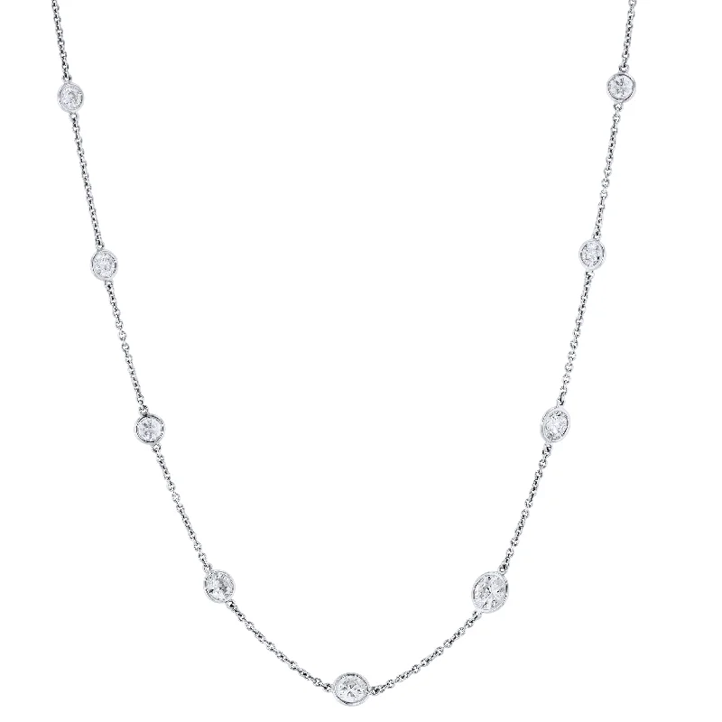 Diamonds By the Yard Bezel Set Platinum Necklace