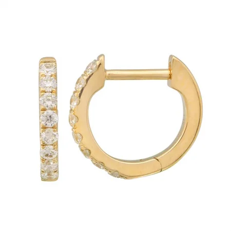 Trendy Resin Earrings For Cool Looks-14k Yellow Gold Huggie Hoop Earrings