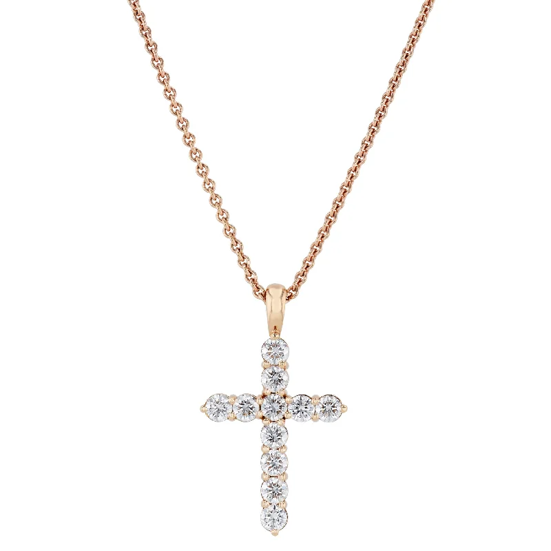 Rose Gold Diamond Cross Pendant