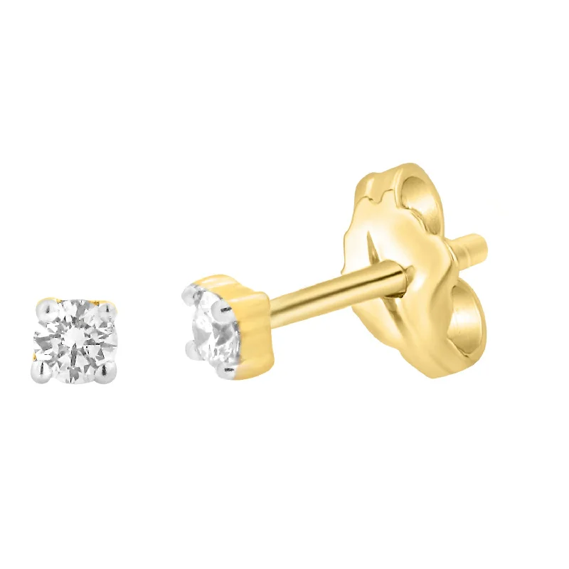 Ethnic Earrings For Cultural Celebrations-9ct Yellow Gold  0.05 Carat Diamond Stud Earrings