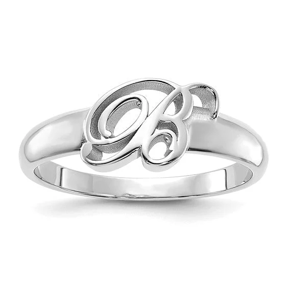 Classic Engagement Rings For Timeless Beauty-Sterling Silver or Solid Gold Casted Men's Initial Ring