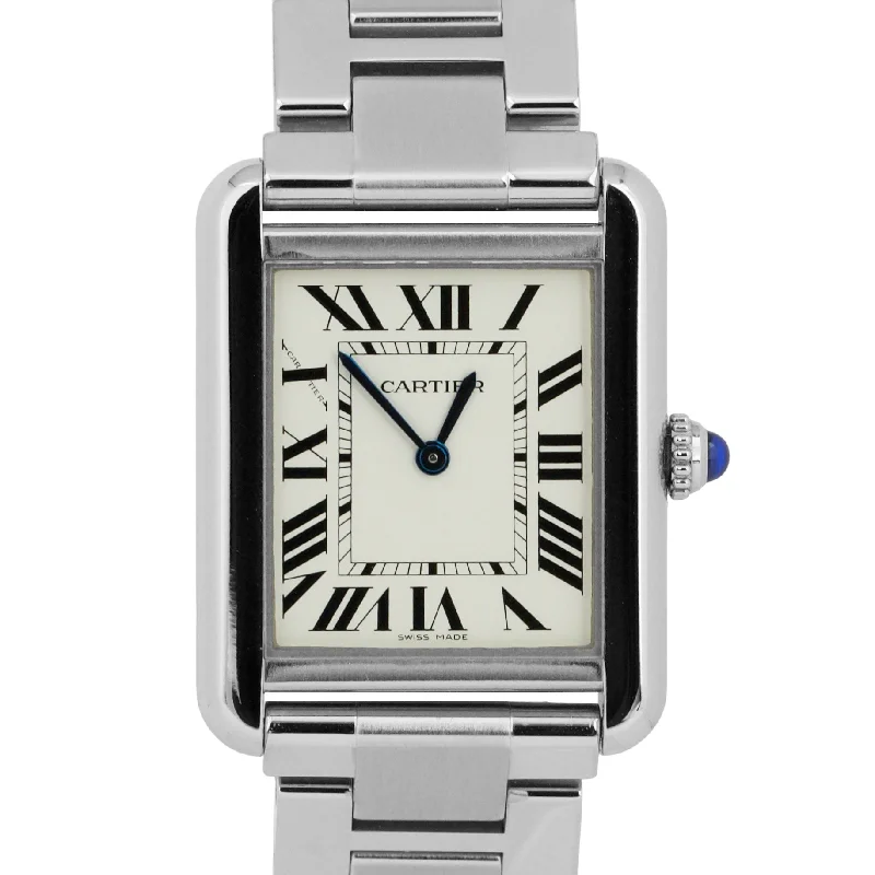 Elegant Ceramic Watches For Sleek Glam-MINT PAPERS Cartier Tank Solo 31mm Stainless Steel W5200013 3710 Quartz BOX