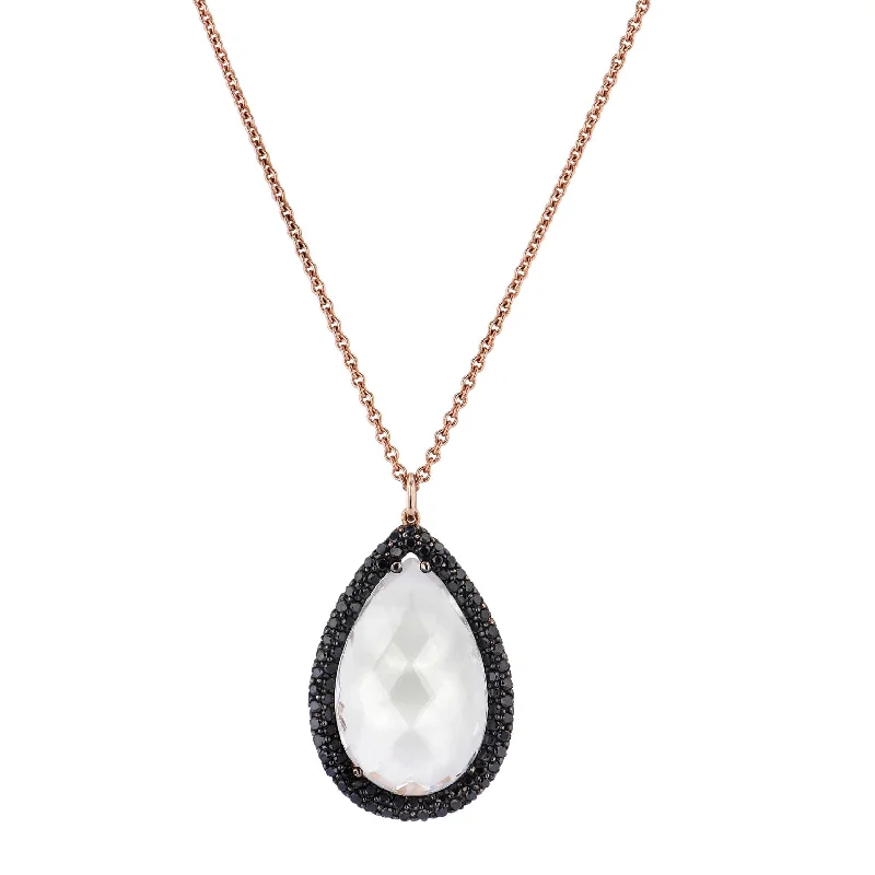 8.50 Carat Pear-Shaped White Topaz Pendant Necklace