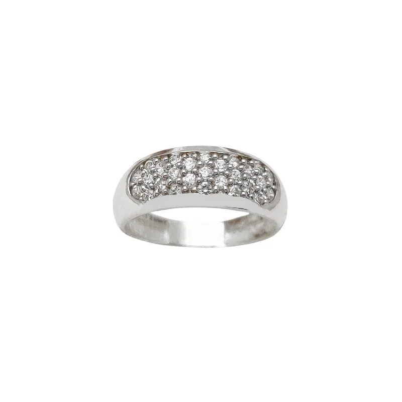 Minimalist Rings For Simple Yet Elegant Style-Ellipse Stone-Set Cluster Band (14K)