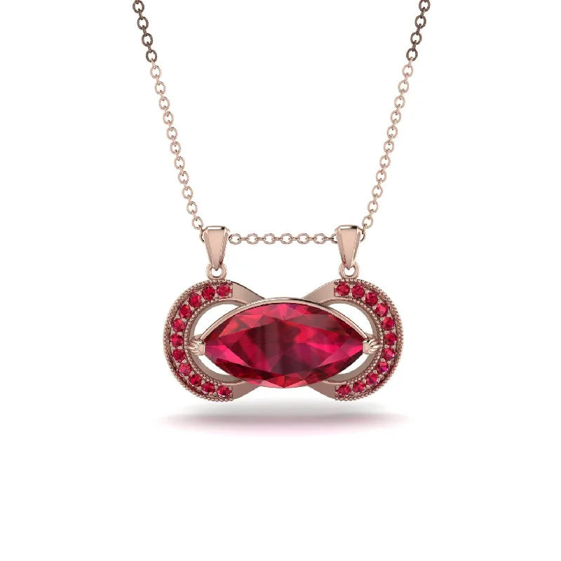 Marquise Vintage Ruby Necklace - Marley No. 56