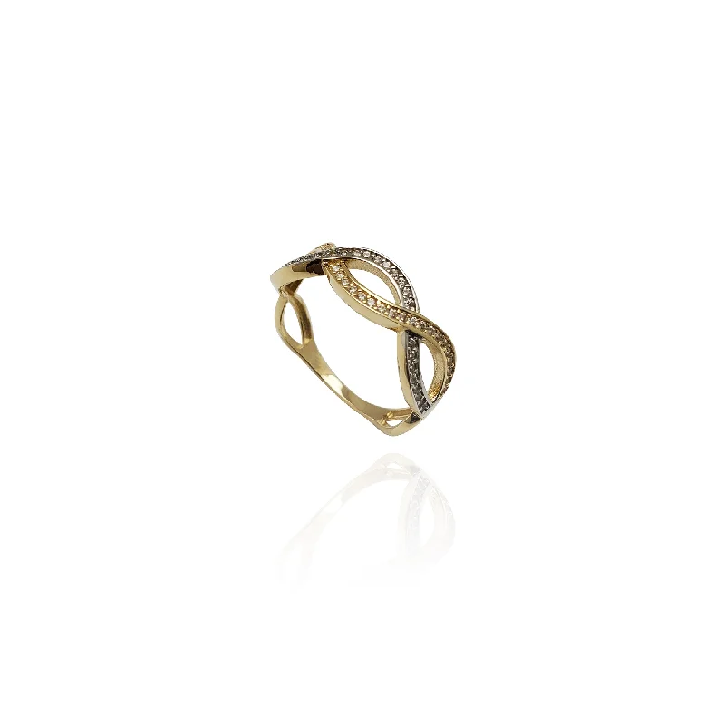 Gorgeous Bridal Rings For Wedding Day Glam-Infinity Helix CZ Band (14K)