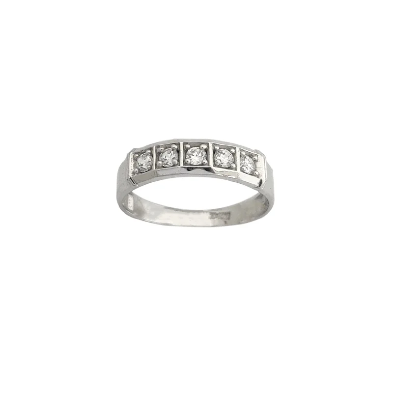 Classic Diamond Rings For Timeless Beauty-Windowed CZ Band (14K)