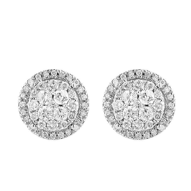 High Fashion Earrings For Stylish Women-9ct Yellow Gold Stud Earrings With 1 Carat Of Diamonds