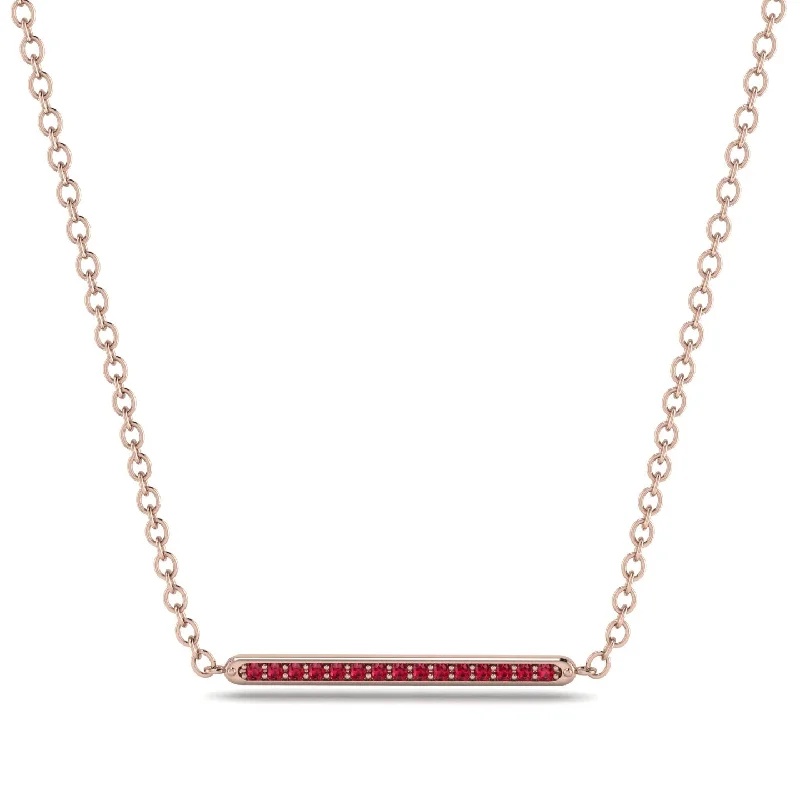 Channel Micro Pave Ruby Necklace - Nyla No. 11