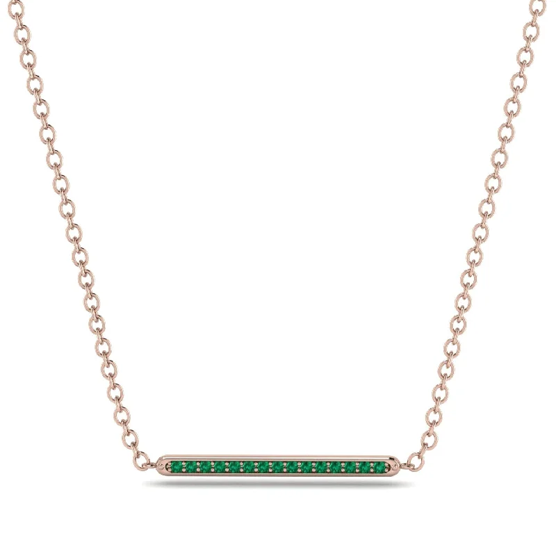 Channel Micro Pave Emerald Necklace - Nyla No. 5