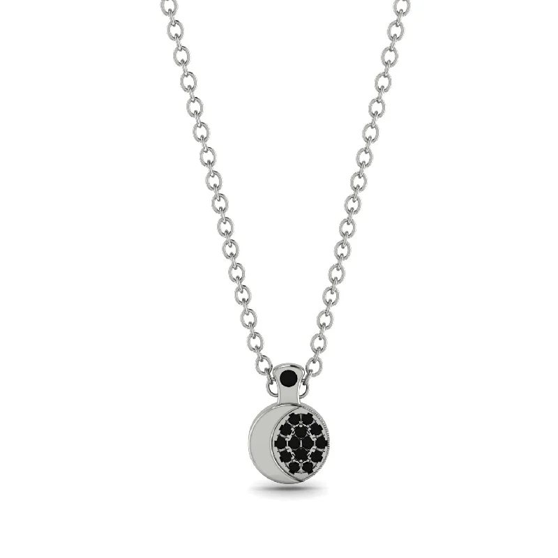 Half Moon Black Diamond Necklace - Mariana No. 9