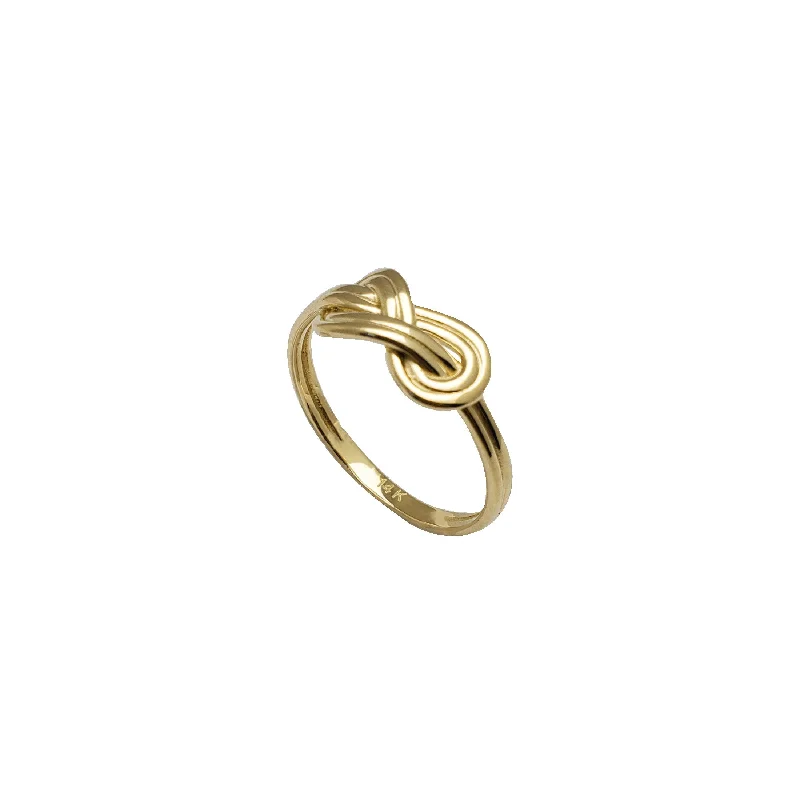 Trendy Infinity Rings For Meaningful Symbols-Infinity Symbol Knot Ring (14K)