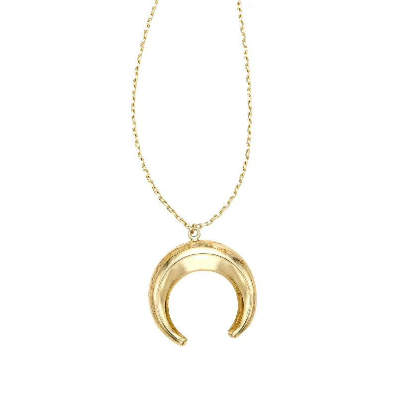 14kt Gold 17 inches Yellow Finish 19.8x18.8mm(CE),0.9mm(Ch) Polished Horse Shoe Necklace with Lobster Clasp