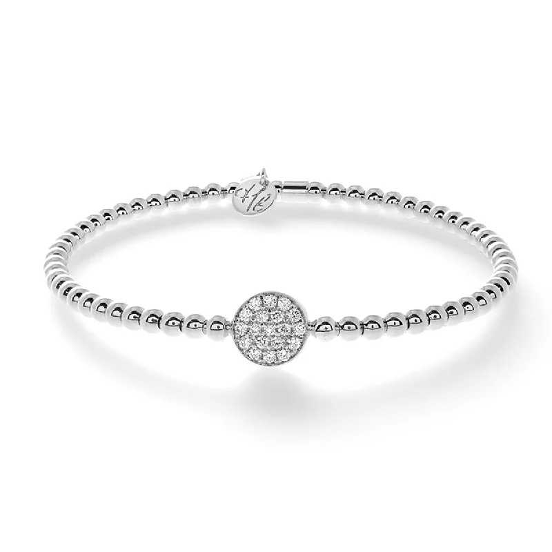 Elegant Chain-Set Bracelets For Everyday Wear-Tresore Stretch Bracelet with Diamond Disc