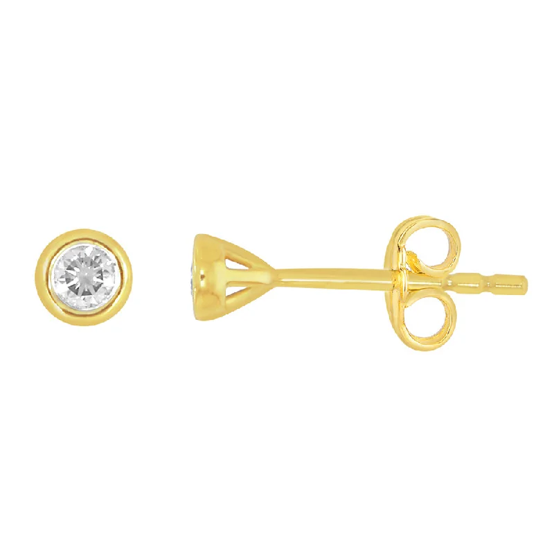 Simple Gold Earrings For Timeless Appeal-9ct Yellow Gold  0.10 Carat Diamond Stud Earrings