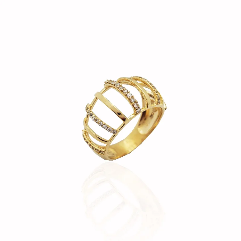 Stunning Gemstone Wedding Rings For Elegant Style-Stoneset Birdcage Ring (14K)