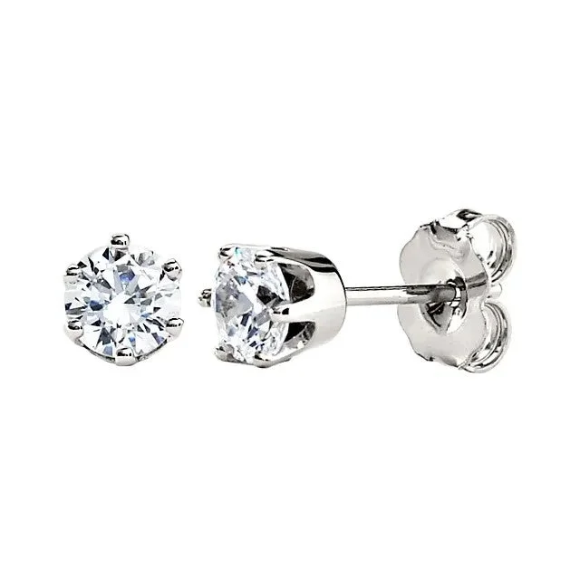 Vintage Style Earrings For Classic Looks-Platinum 3/4ct Diamond Stud Earrings