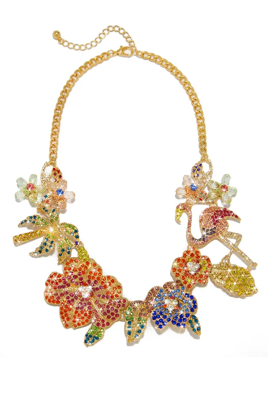 Luxe Island Embellished Necklace - Multi