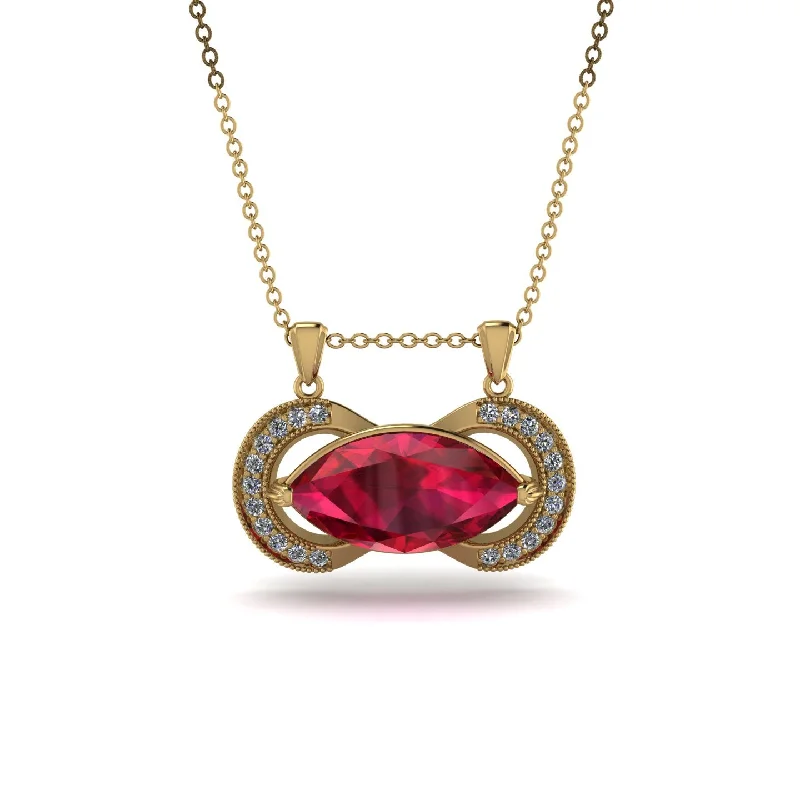 Marquise Vintage Ruby Necklace - Marley No. 10