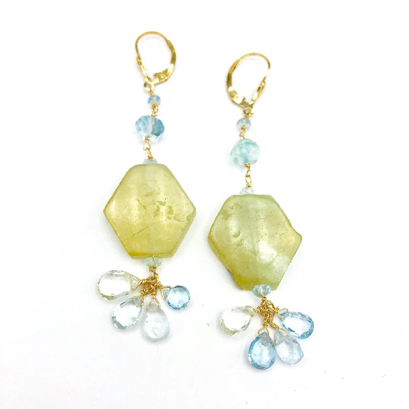 Eco Friendly Earrings For Conscious Shoppers-Flowery Aquamarines