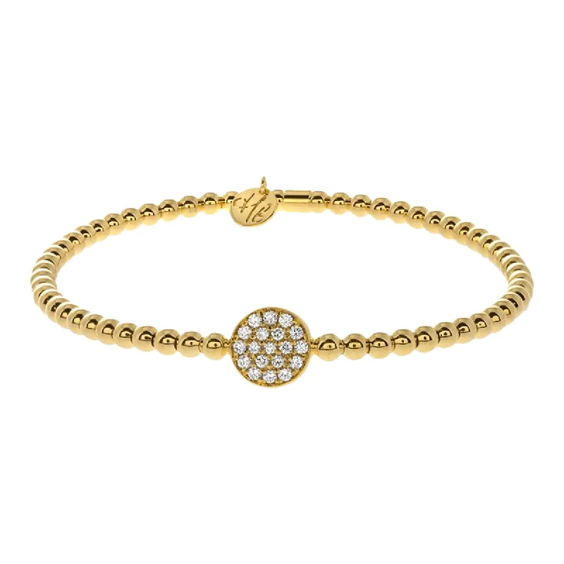 Beautiful Vintage-Style Bracelets For Retro Fashion-Tresore Stretch Bracelet with Diamond Disc