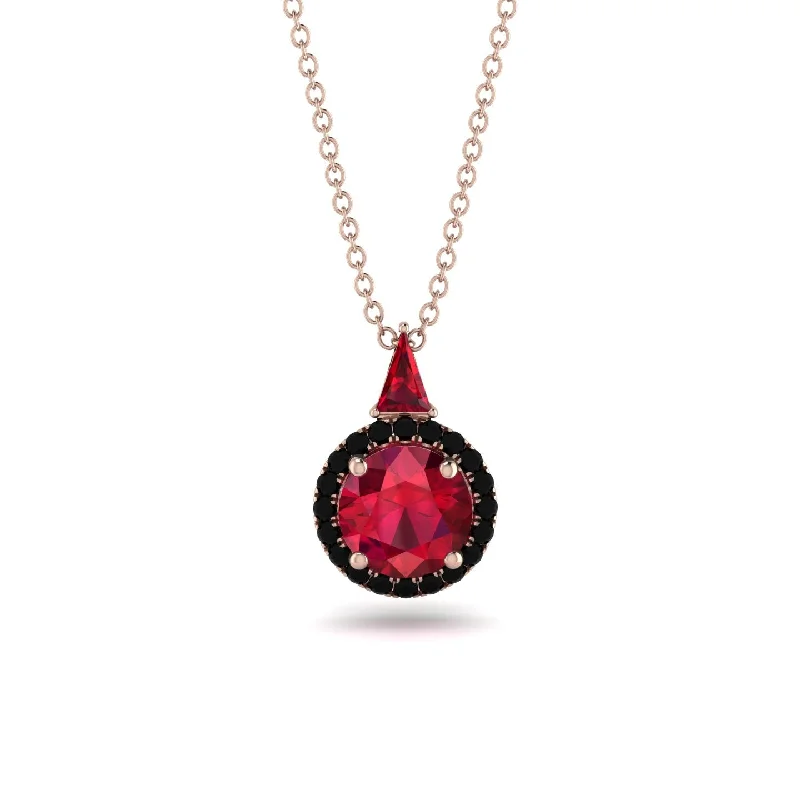 Hidden Halo Ruby Necklace - Joanna No. 41