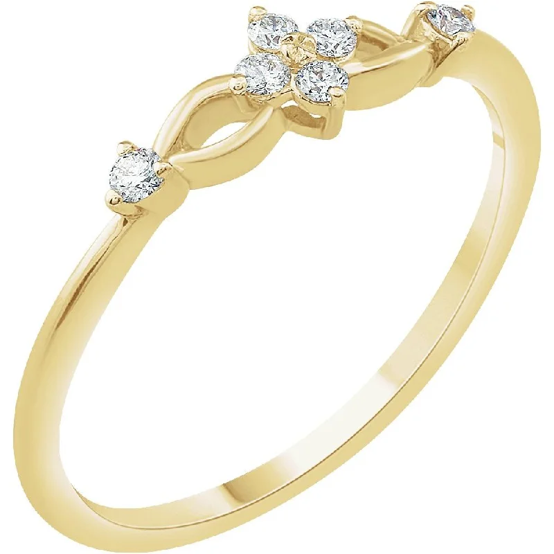 Stunning Birthstone Rings For Thoughtful Gifts-14K Yellow Gold 1/10 CTW Natural Diamond Promise Ring