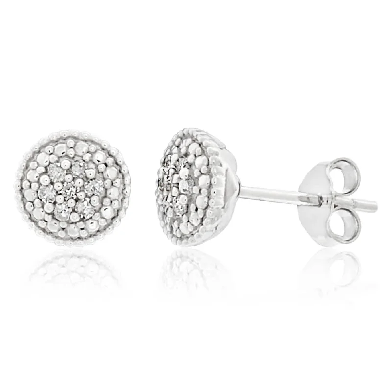 High Quality Earrings For Everyday Wear-Sterling Silver Diamond Stud Earrings