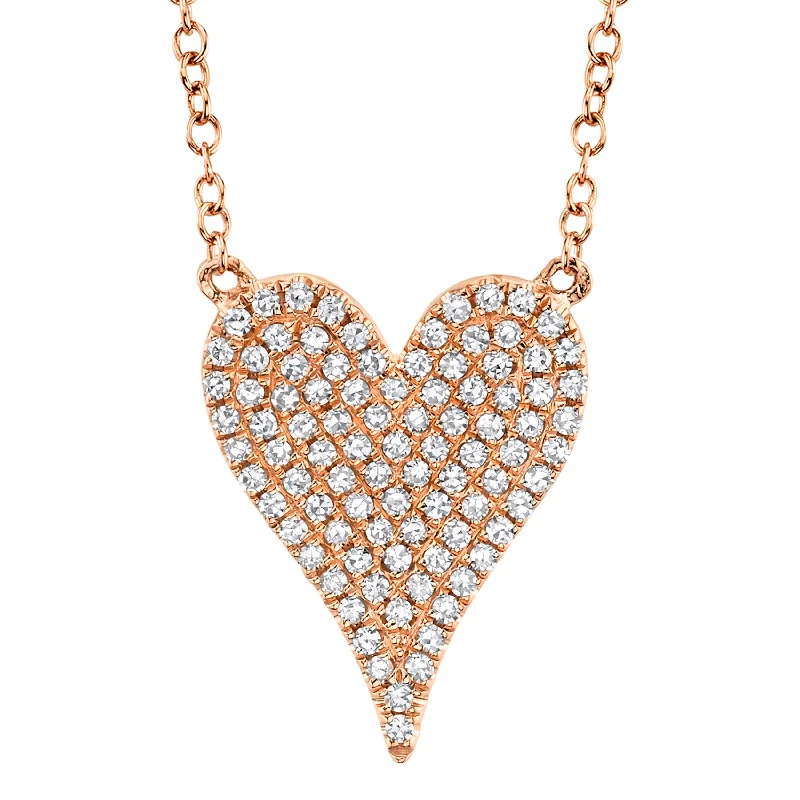 Diamond Pave Heart Pendant Necklace