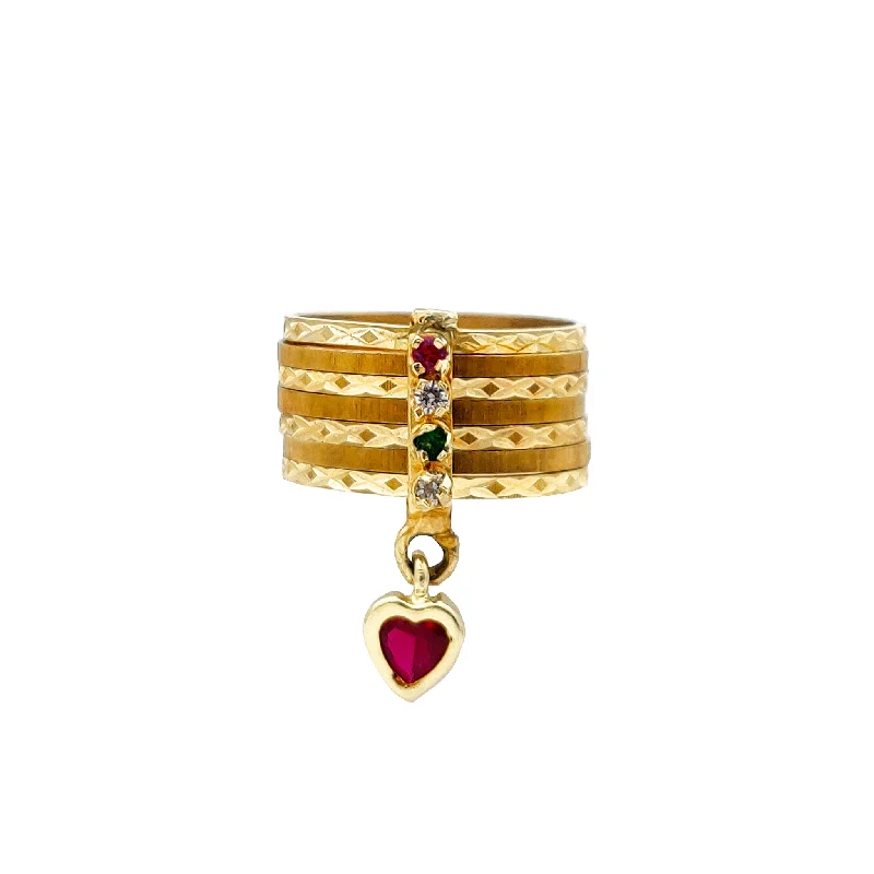 Stunning Ruby Rings For Bold Fashion-Mexican Stone-Set Semanario Ring (14K)