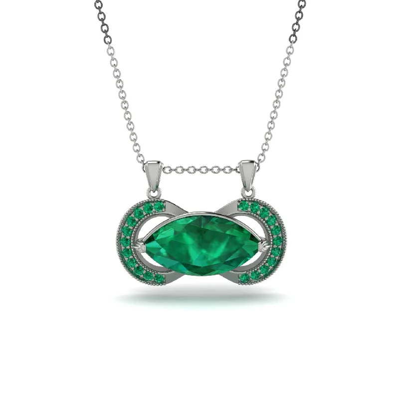 Marquise Vintage Emerald Necklace - Marley No. 21