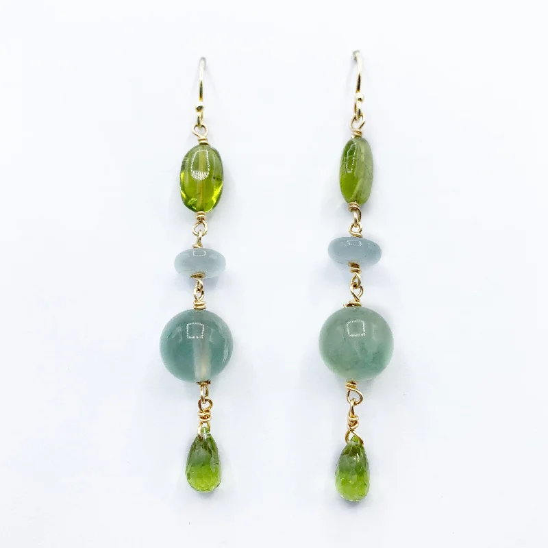 Colorful Gemstone Earrings For Summer-Springy Blues and Greens