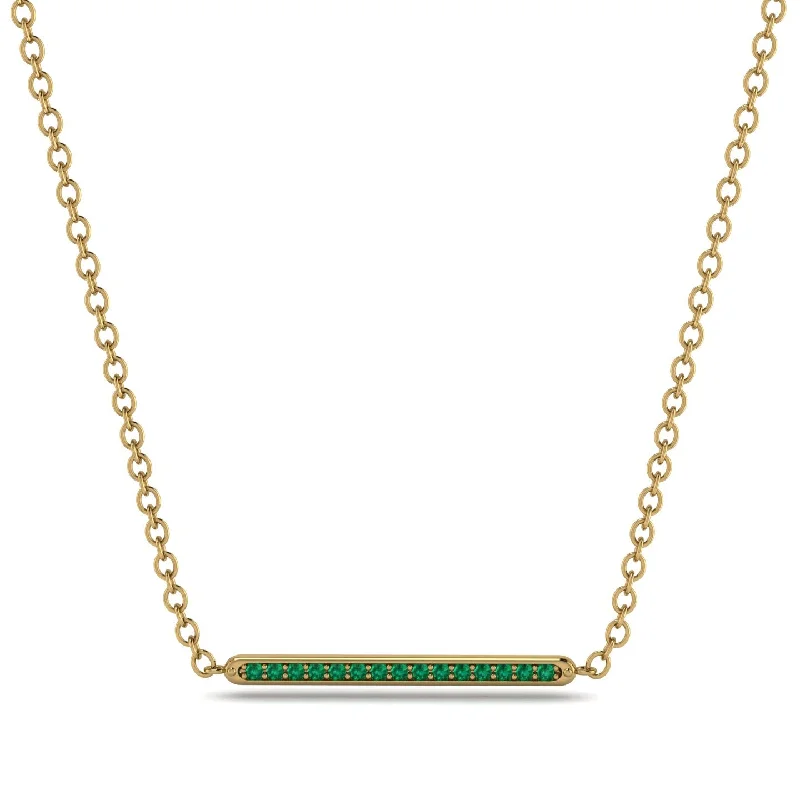 Channel Micro Pave Emerald Necklace - Nyla No. 4