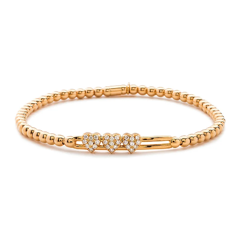 Gorgeous Gemstone Bracelets For Everyday Wear-Sliding Heart Station Pave Stretch Bracelet