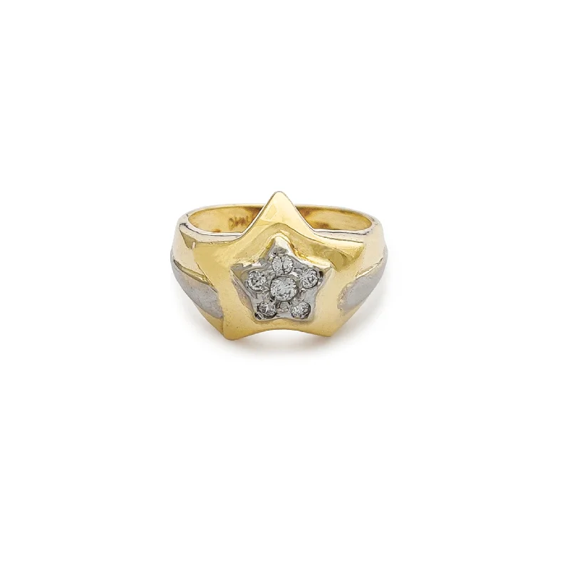 Stylish Stackable Rings For Layered Looks-Star Cluster Stone Ring (14K)